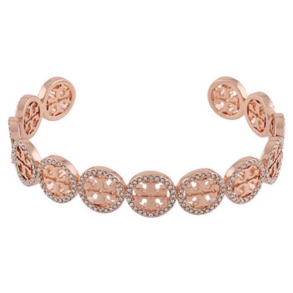 TORY BURCH • Miller Crystal Logo Cuff Bracelet